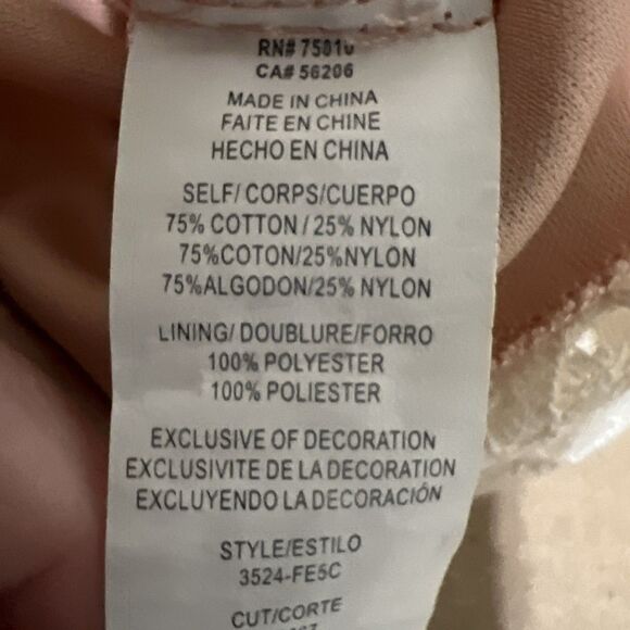 City Triangles Dress Ivory Lace Overlay Crystal Belt Sleeveless Pocket Sz 14 Y2K - Picture 7 of 9